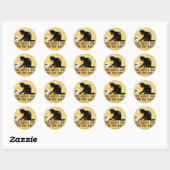 To Roll Or Not To Roll Shakespeare Cat With Skull Ronde Sticker (Vel)