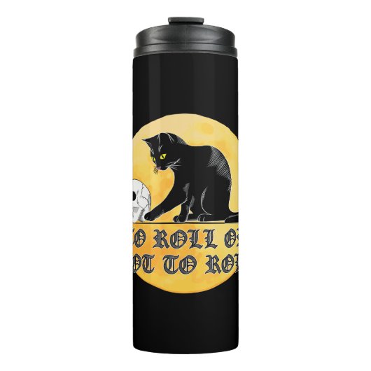 To Roll Or Not To Roll Shakespeare Cat With Skull Thermosbeker (Voorkant)