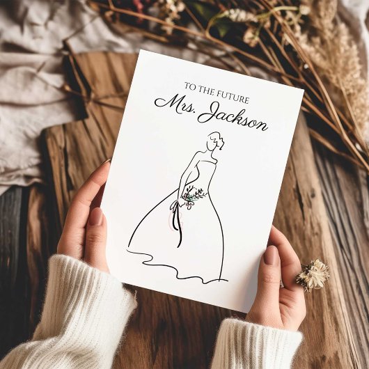 To the Future Mrs Wedding Dress Greeting Card Kaart