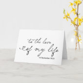 To the Love of My Life On Wedding Day Bride Groom Kaart (Gele Bloem)