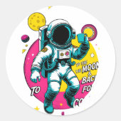 To The Moon and Back Astronaut Sticker – Retro Spa (Voorkant)