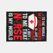 To The World My Girlfriend Is Just A Nurse Funny V Fleece Deken (Voorkant (Horizontaal))