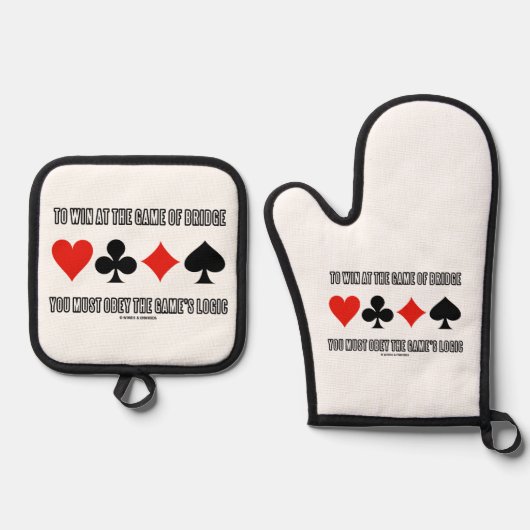 To Win At The Game Of Bridge Must Obey Logic Ovenwant & Pannenlap Set (Voorkant)