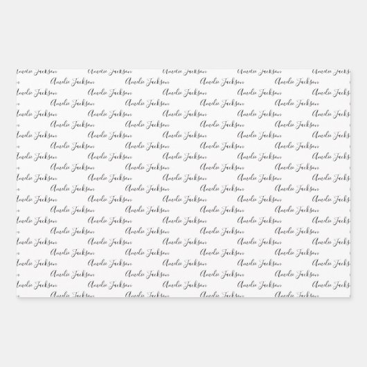 To Your Name Modern Handwriting White Black Red Inpakpapier Vel (Voorkant 2)