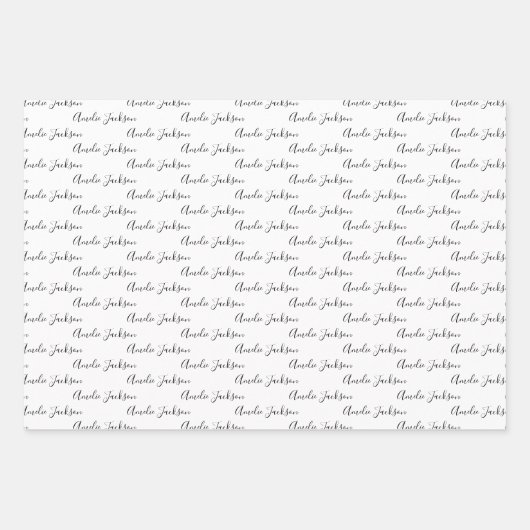 To Your Name Modern Handwriting White Black Red Inpakpapier Vel (Voorkant)