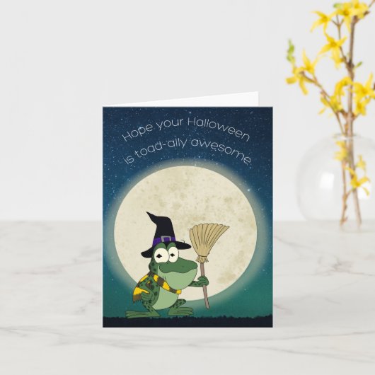 Toad-ally Geweldige Halloween Kaart (Gele Bloem)