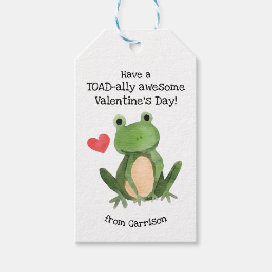 Toad-ally Geweldige Valentijnsdag Labels Cadeaulabel (Voorkant)