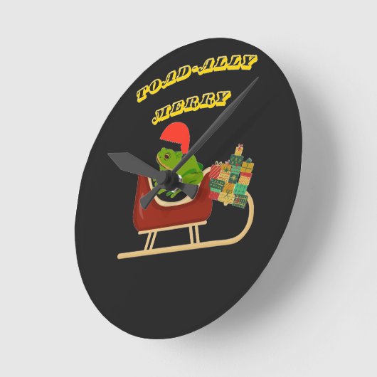 Toad-ally Merry Frog Christmas Tee Ronde Klok (Hoek)