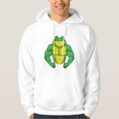 Toad als Bodybuilder met grote spieren Hoodie (Voorkant)