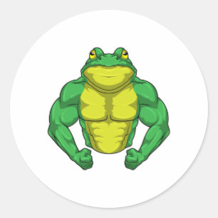 Toad als Bodybuilder met grote spieren Ronde Sticker