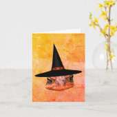 Toad Face Witch Pet Halloween Note Kaart (Gele Bloem)