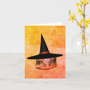 Toad Face Witch Pet Halloween Note Kaart