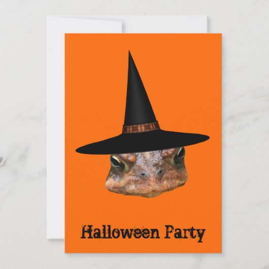 Toad Face Witch Pet Halloween Uitnodiging (Voorkant)
