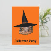 Toad Face Witch Pet Halloween Uitnodiging (Staand voorkant)
