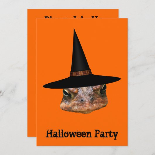 Toad Face Witch Pet Halloween Uitnodiging (Voorkant / Achterkant)