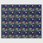 Toad Foraging Toadstools In A Moonlit Woodland  Cadeaupapier (Vlak)
