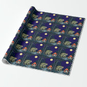 Toad Foraging Toadstools In A Moonlit Woodland  Cadeaupapier (Uitgerold)