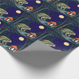 Toad Foraging Toadstools In A Moonlit Woodland  Cadeaupapier