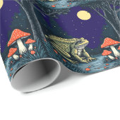 Toad Foraging Toadstools In A Moonlit Woodland  Cadeaupapier (Rol Hoek)
