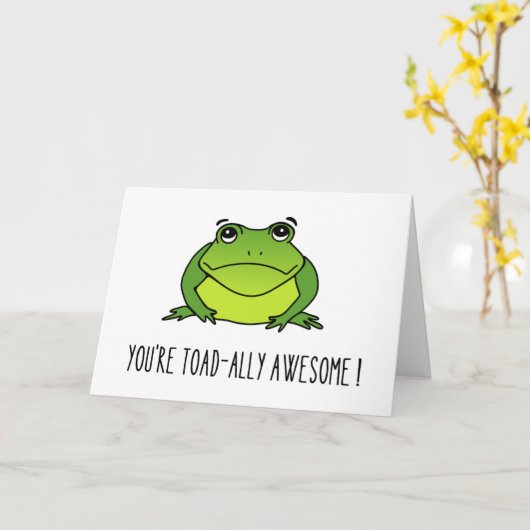 Toad-Geweldige! Cute Card (horizontaal) Kaart (Gele Bloem)