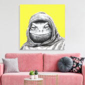 Toad in Hoodie (Retro Geel) Canvas Afdruk (Insitu (Woonkamer))