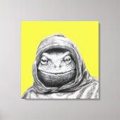 Toad in Hoodie (Retro Geel) Canvas Afdruk (Voorkant)