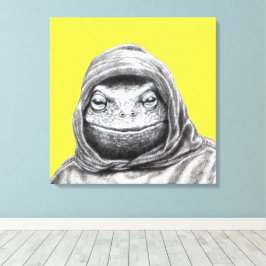 Toad in Hoodie (Retro Geel) Canvas Afdruk