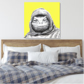 Toad in Hoodie (Retro Geel) Canvas Afdruk (Insitu (Slaapkamer))