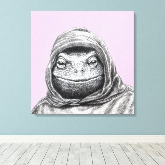 Toad in Hoodie (Ume) Canvas Afdruk (Insitu (Houten vloer))