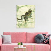 Toad Swinning in het water Canvas Afdruk (Insitu (Woonkamer))