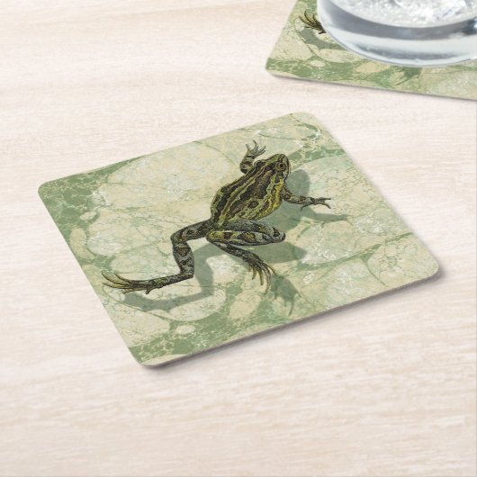 Toad Swinning in het water Kartonnen Onderzetters (Schuin)
