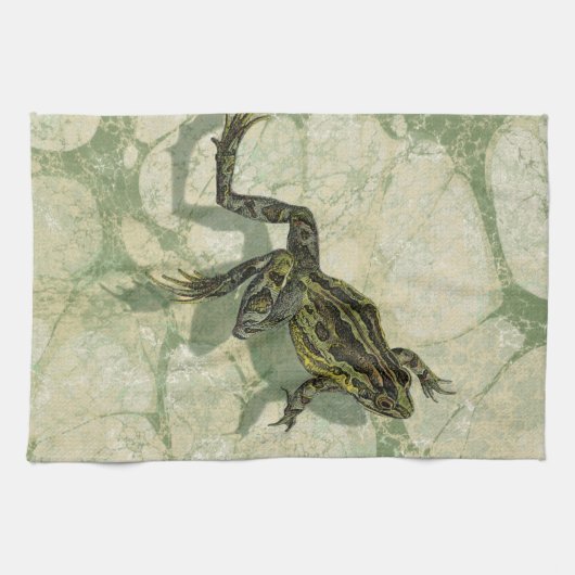 Toad Swinning in het water Theedoek (Horizontaal)