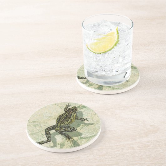 Toad Swinning in het water Zandsteen Onderzetter (Zijkant)