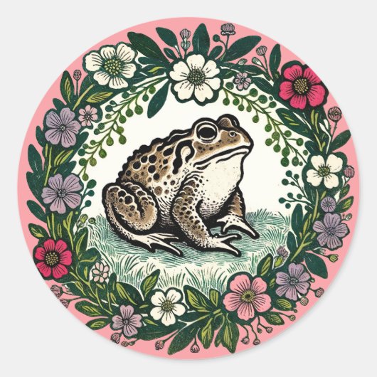 Toad Wildflowers Ronde Sticker (Voorkant)