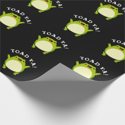 Toad Ya Funny Frog Pun Dark BG Cadeaupapier (Hoek)