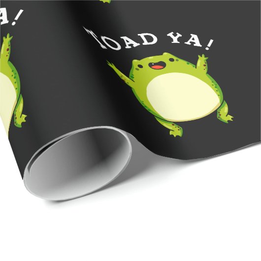 Toad Ya Funny Frog Pun Dark BG Cadeaupapier (Rol Hoek)