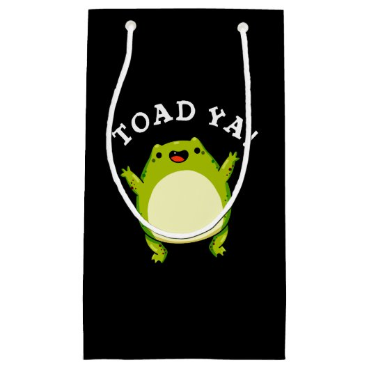 Toad Ya Funny Frog Pun Dark BG Klein Cadeauzakje (Voorkant)