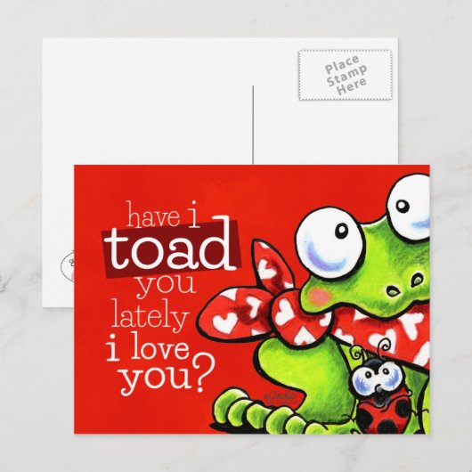 Toad You I Love You Funny Valentijn Feestdagenkaart (Voorkant / Achterkant)