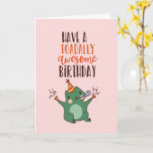 Toadal Geweldige Cute Frog Pun Funny Birthday Kaart (Gele Bloem)