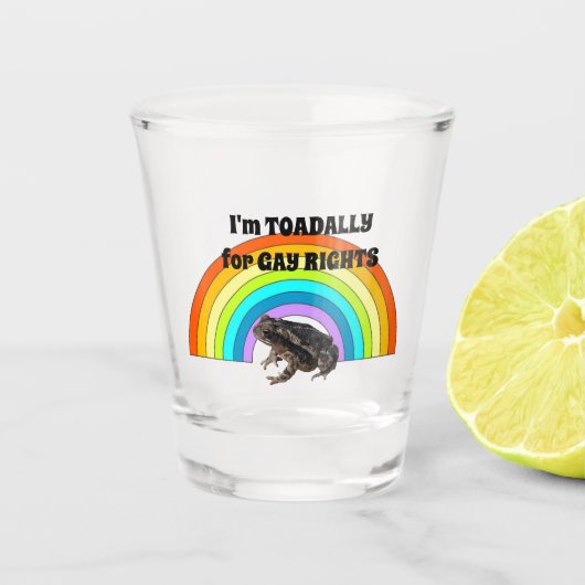 Toadallon voor de rechten van homoseksuelen shot glas (Voorkant)