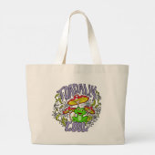 Toadally Cool Kleurrijke bloemen- en kikkertypogra Grote Tote Bag (Achterkant)