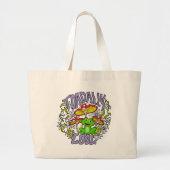 Toadally Cool Kleurrijke bloemen- en kikkertypogra Grote Tote Bag (Voorkant)