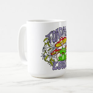 Toadally Cool Kleurrijke bloemen- en kikkertypogra Koffiemok