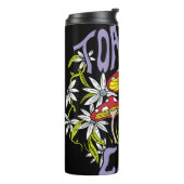 Toadally Cool Kleurrijke bloemen- en kikkertypogra Thermosbeker (Gedraaid links)