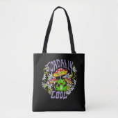 Toadally Cool Kleurrijke bloemen- en kikkertypogra Tote Bag (Voorkant)