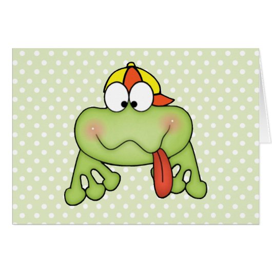 Toadally Cute Boy Frog Blank Card (Voorkant Horizontaal)