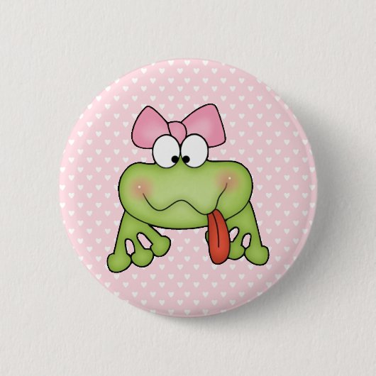 Toadally Cute Girl Frog Ronde Button 5,7 Cm (Voorkant)