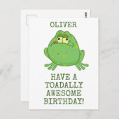 Toadally Geweldige Birthday Briefkaart (Voorkant / Achterkant)