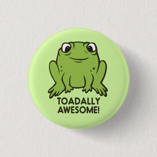 Toadally Geweldige Funny Toad Pun Ronde Button 3,2 Cm (Voorkant)