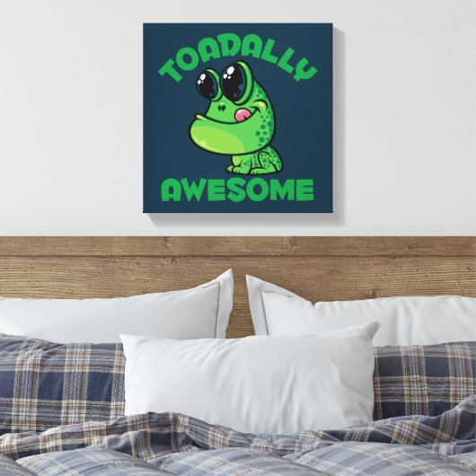 Toadally Geweldige Happy Cartoon Toad Canvas Afdruk (Insitu (Slaapkamer))